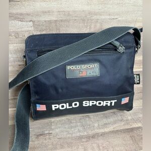 Polo sport  Ralph Lauren vintage  90's Y2K crossbody messenger bag in navy blue